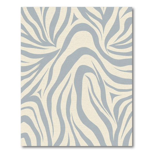 Cream And Blue Abstract Animal Print Rug