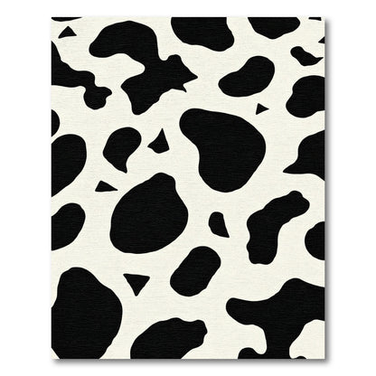Bold Black White Cow Spots Rug