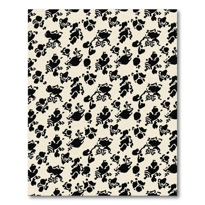 Ivory Black Organic Botanical Vine Rug