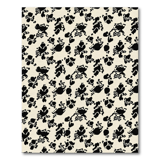 Ivory Black Organic Botanical Vine Rug