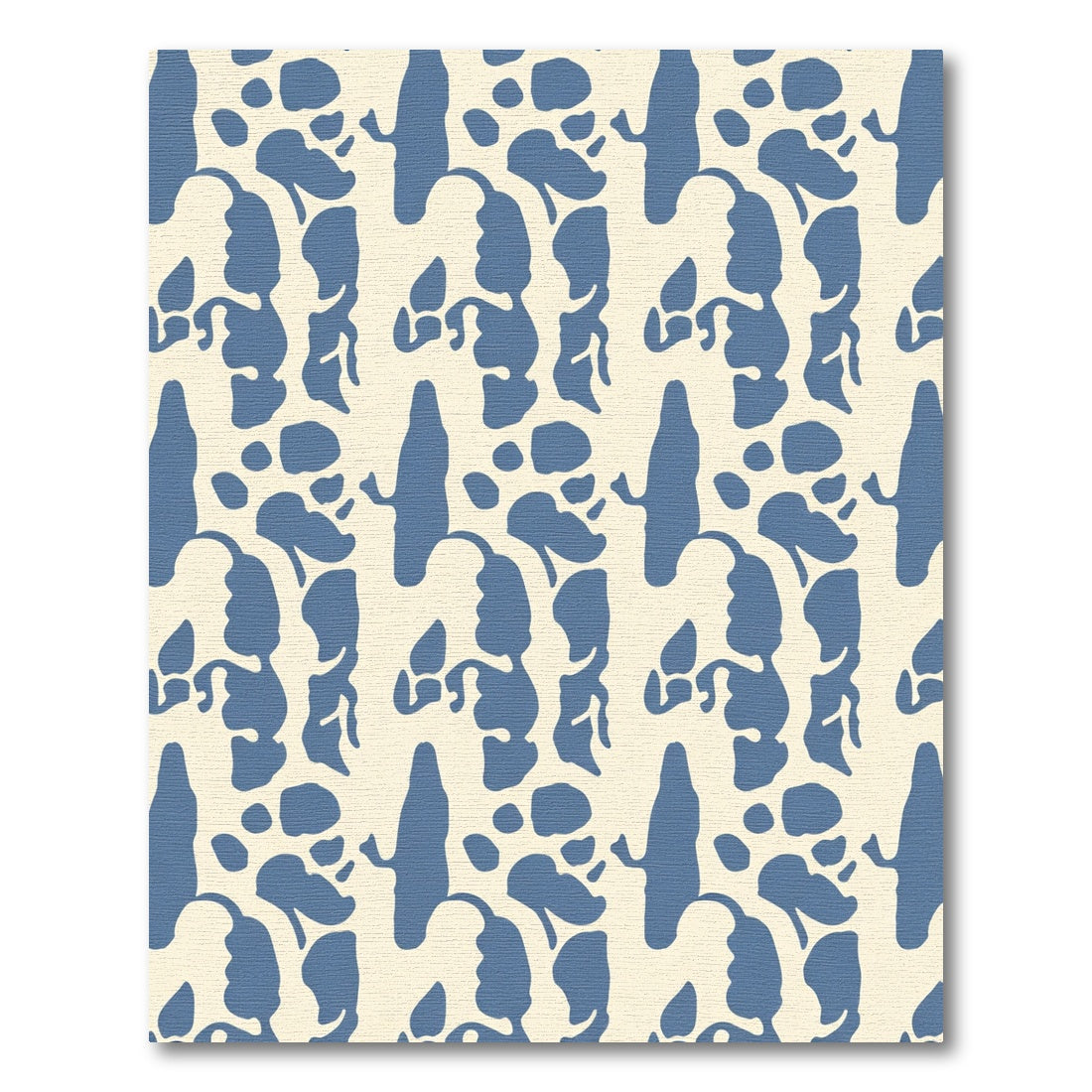 Blue Cream Abstract Organic Forms Rug