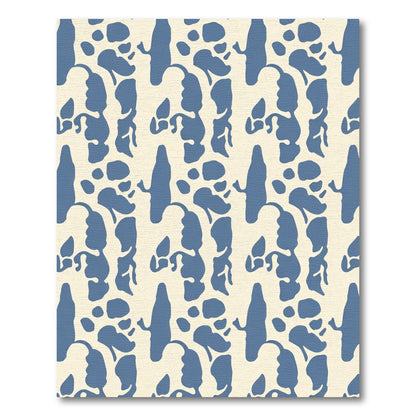 Blue Cream Abstract Organic Forms Rug