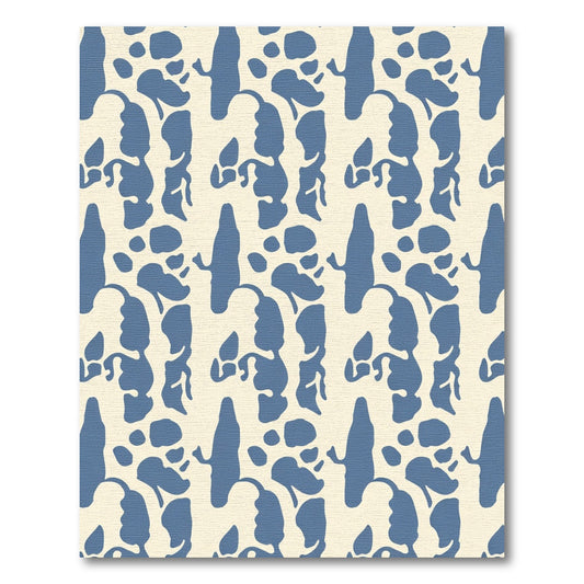 Blue Cream Abstract Organic Forms Rug