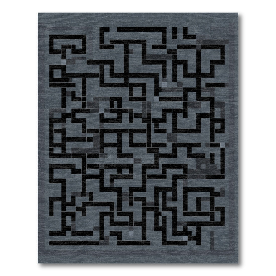 Monochromatic Labyrinth Maze Lines Rug