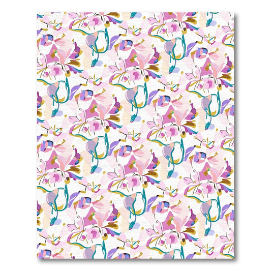 Soft Pink Abstract Floral Composition Rug