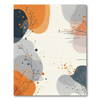 Abstract Terracotta Branch Splatter Rug