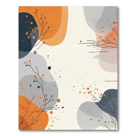 Abstract Terracotta Branch Splatter Rug