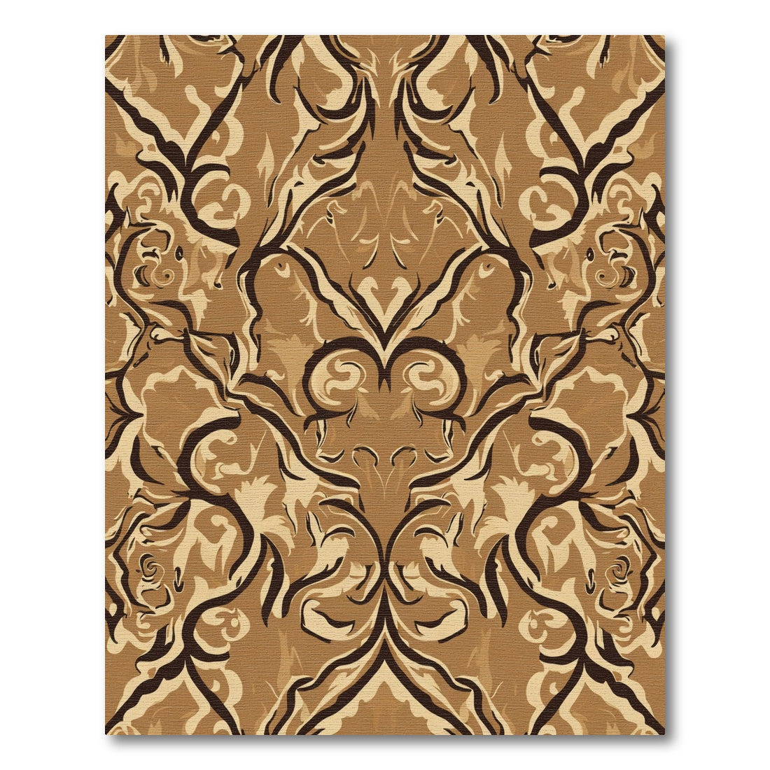 Brown And Beige Rococo Swirl Rug