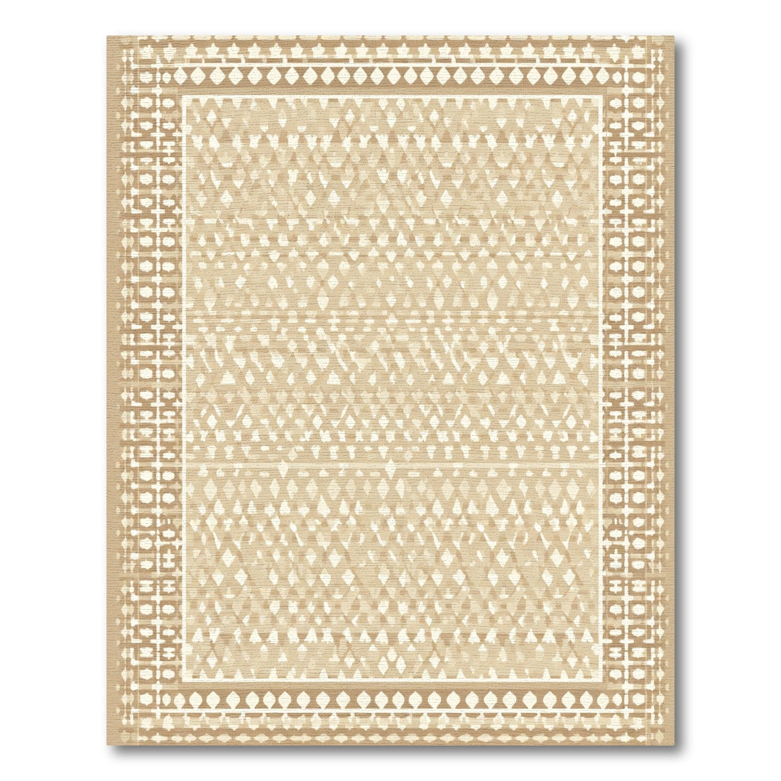 Beige Geometric Diamond Stripe Rug