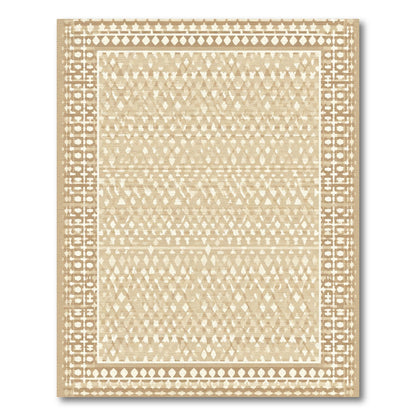 Beige Geometric Diamond Stripe Rug