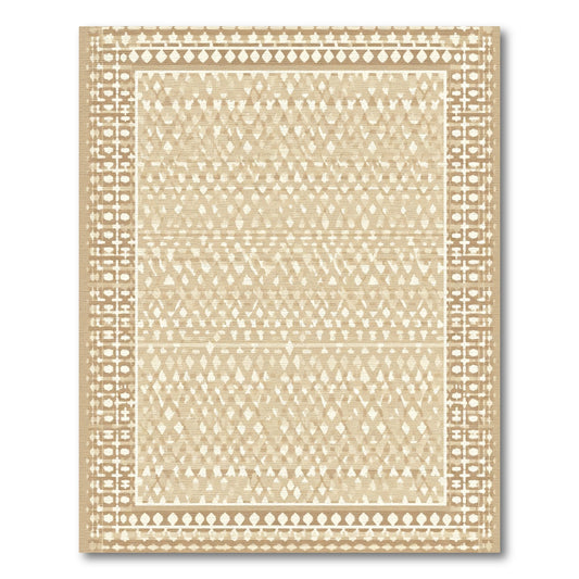 Beige Geometric Diamond Stripe Rug
