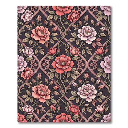 Gothic Rose Vine Lattice Rug