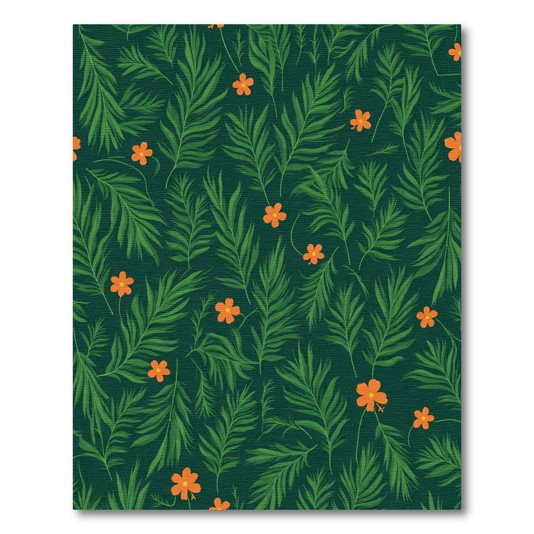 Lush Orange Blossom Fern Grove Accents Rug