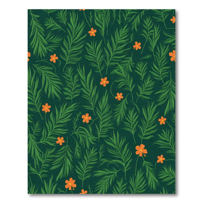 Lush Orange Blossom Fern Grove Accents Rug