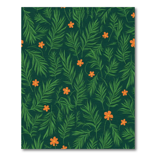 Lush Orange Blossom Fern Grove Accents Rug