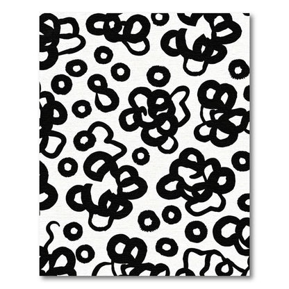 Black Abstract Brushstroke Circles Rug