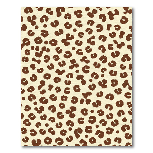 Brown Leopard Spots Cream Rug