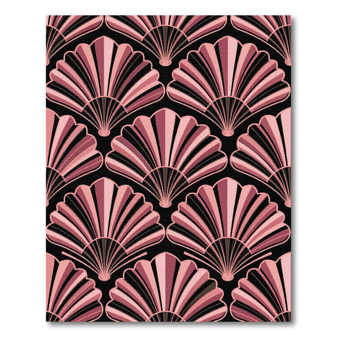 Art Deco Blush Shell Geometric Rug