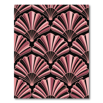 Art Deco Blush Shell Geometric Rug