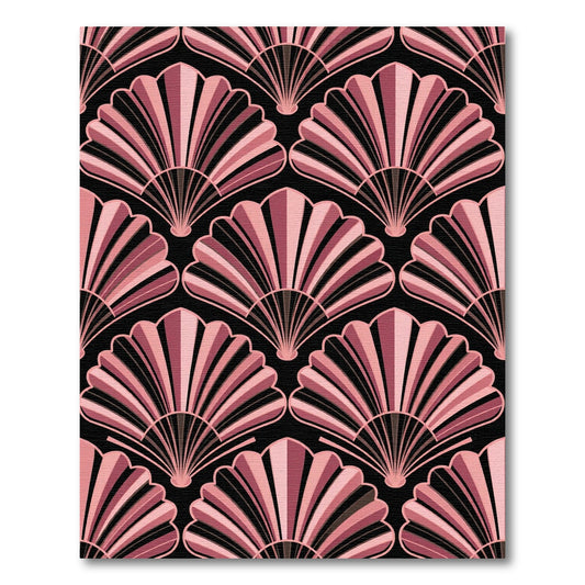 Art Deco Blush Shell Geometric Rug