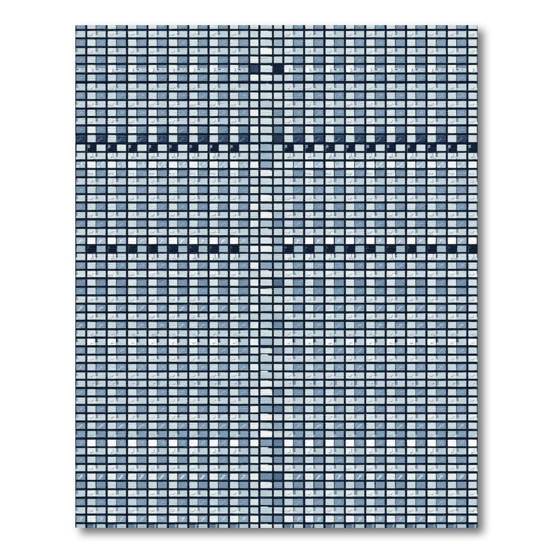 Cool Blue Mosaic Grid Rug