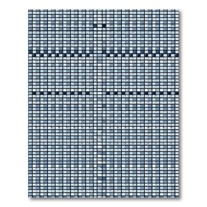 Cool Blue Mosaic Grid Rug