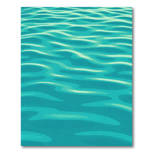 Teal Aqua Water Ripples Rug