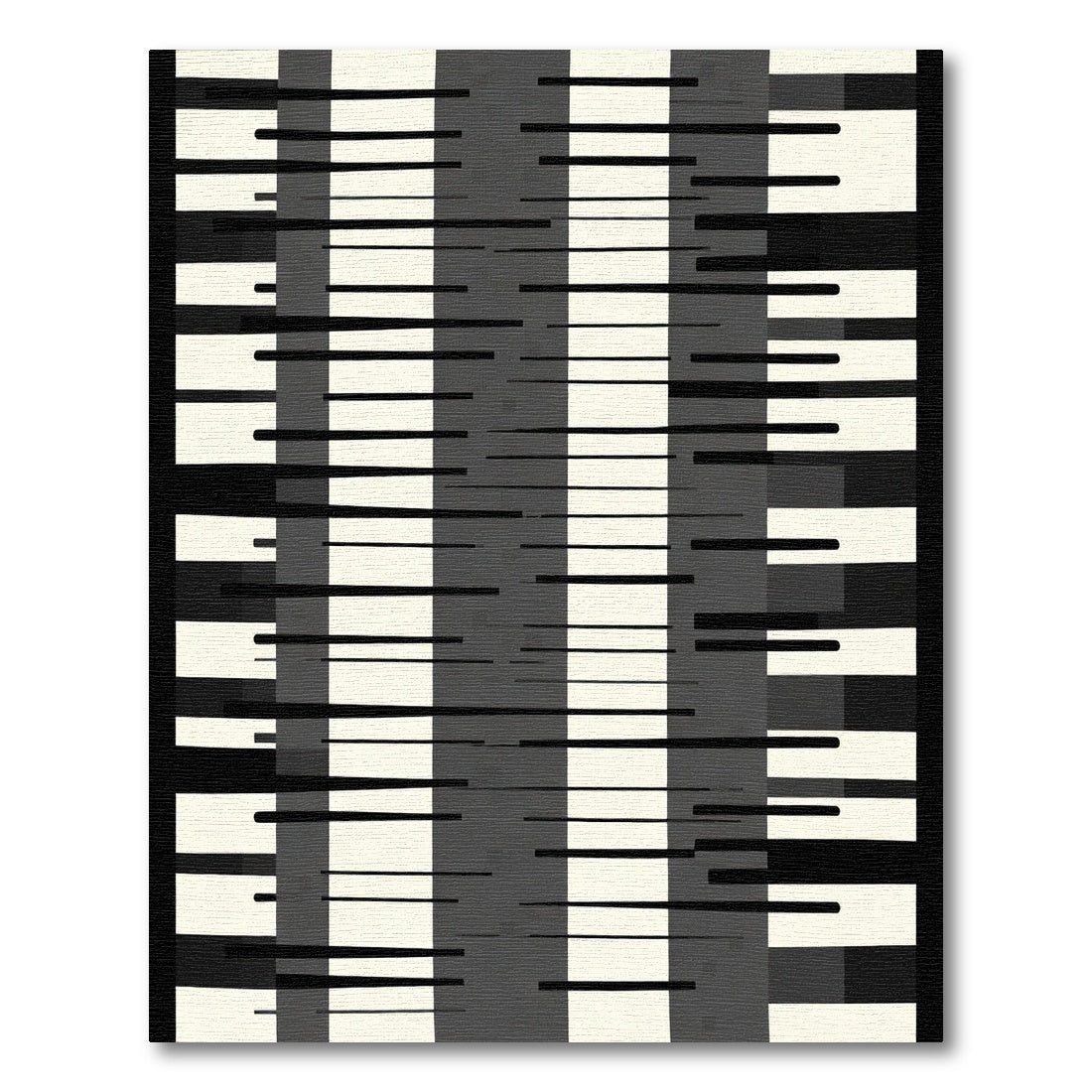 Monochrome Horizontal Stripe Abstract Rug