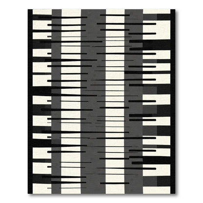 Monochrome Horizontal Stripe Abstract Rug
