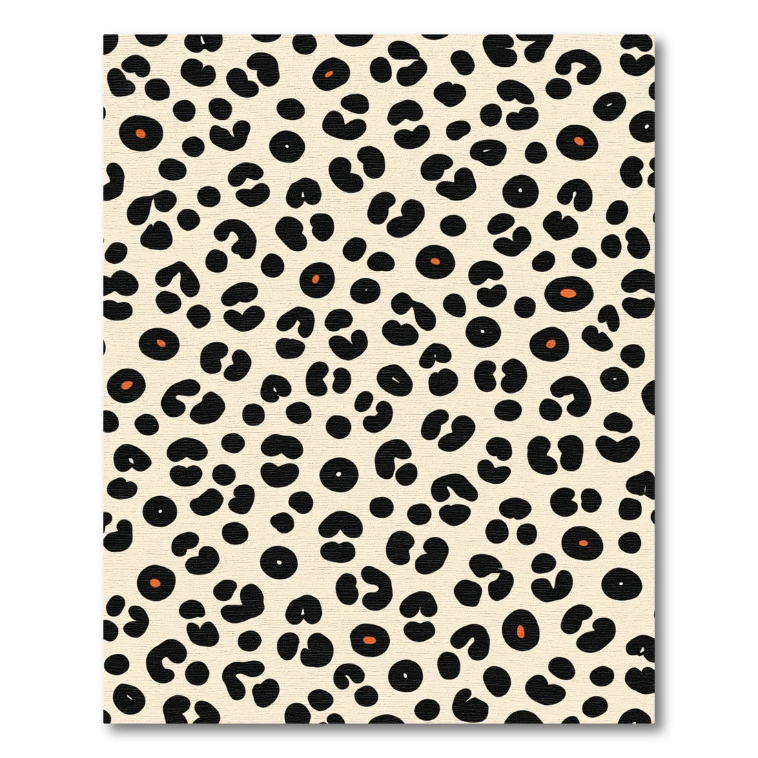 Natural Black Orange Leopard Spots Rug