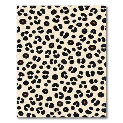 Natural Black Orange Leopard Spots Rug