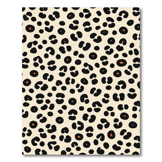 Natural Black Orange Leopard Spots Rug