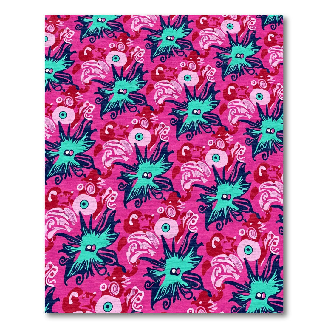 Whimsical Pink Green Floral Eye Rug