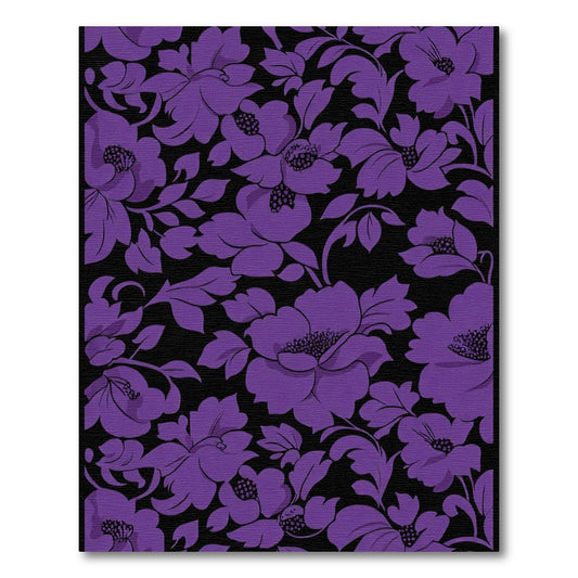 Deep Purple Floral Silhouette Rug