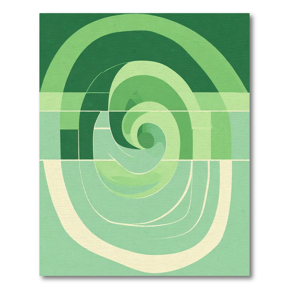 Verdant Swirl Abstract Geometric Rug