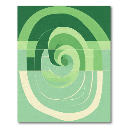 Verdant Swirl Abstract Geometric Rug