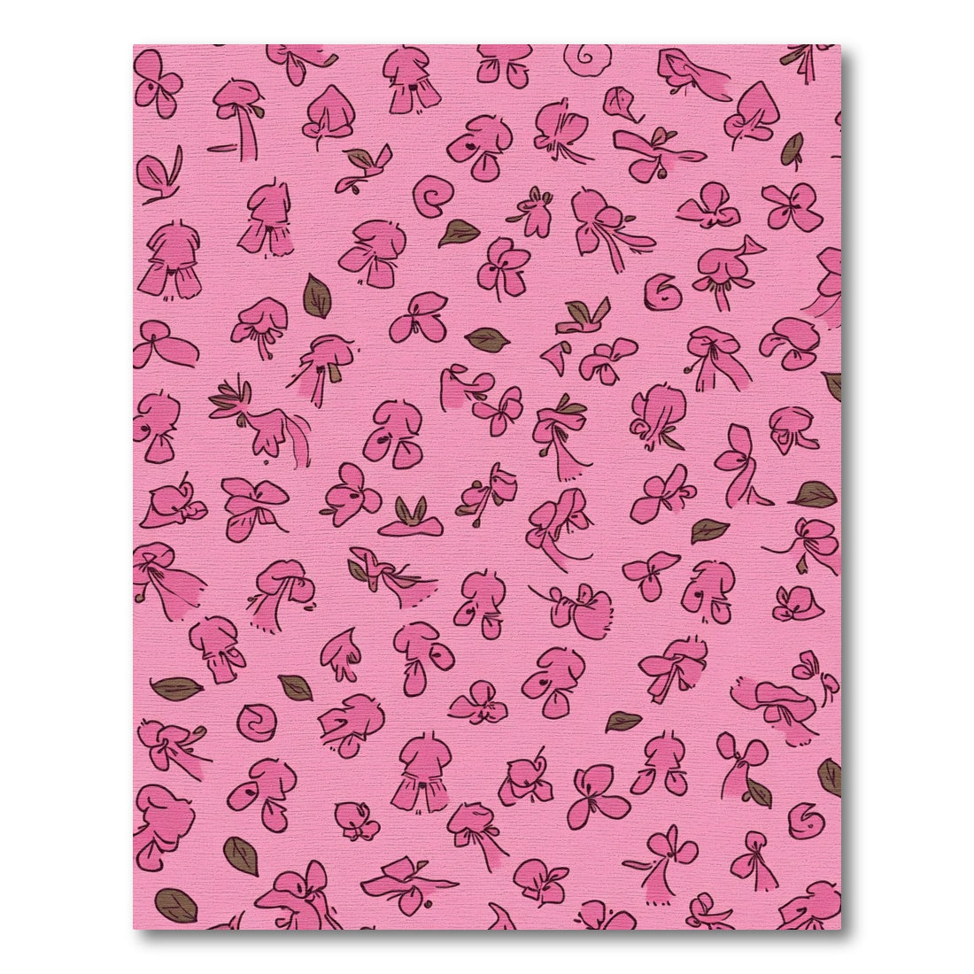 Pink Whimsical Floral Scatter Rug