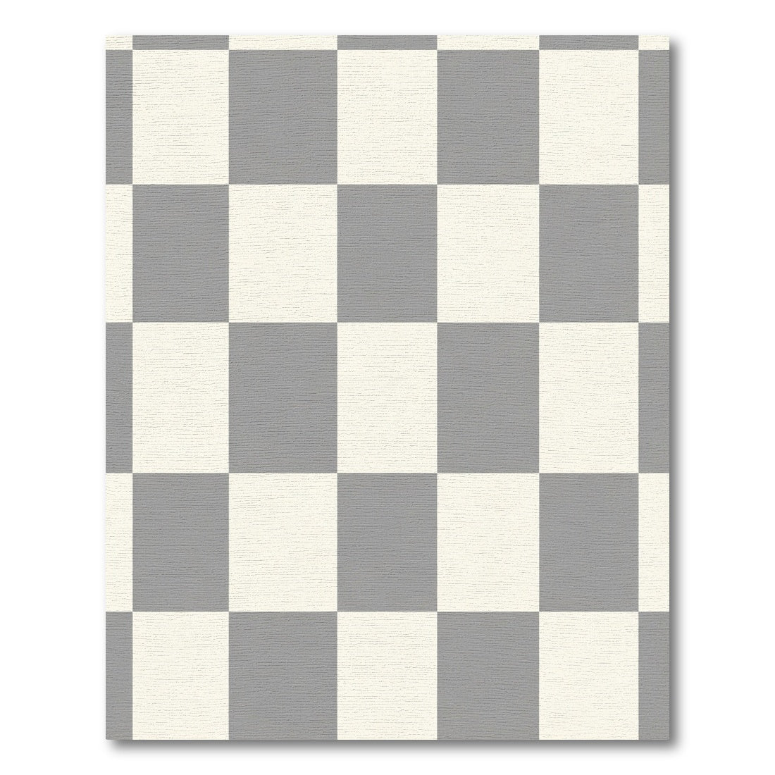 Classic Gray Checkerboard Square Rug