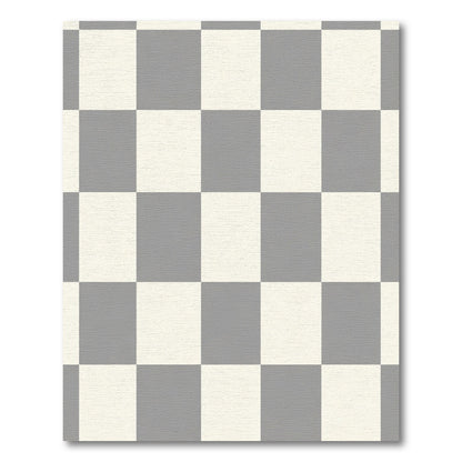 Classic Gray Checkerboard Square Rug