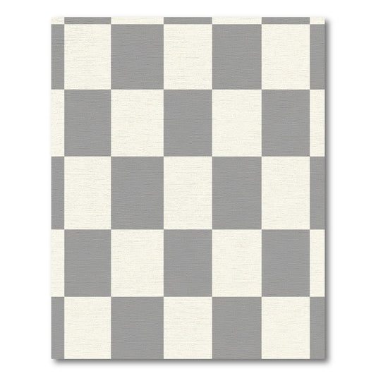 Classic Gray Checkerboard Square Rug
