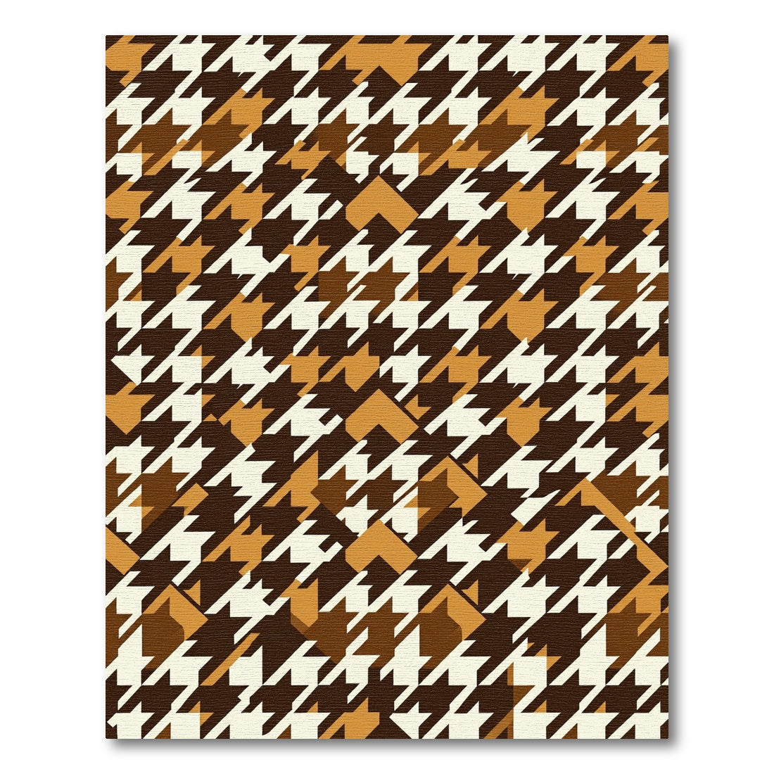 Classic Houndstooth Brown Cream Diamonds Rug