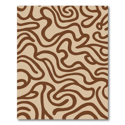 Brown Swirl Abstract Continuity Rug