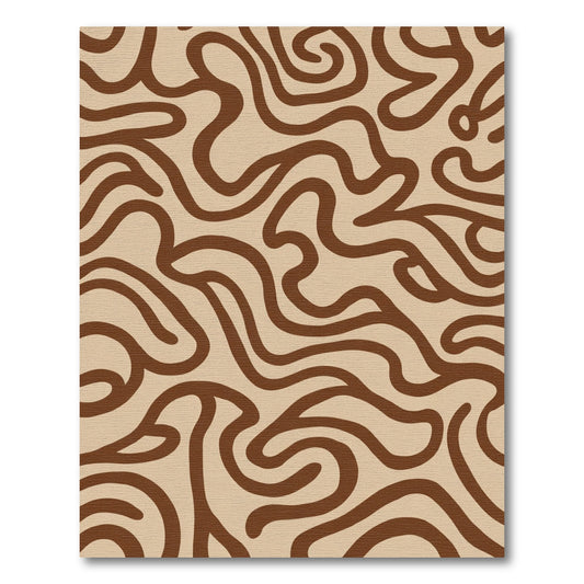 Brown Swirl Abstract Continuity Rug