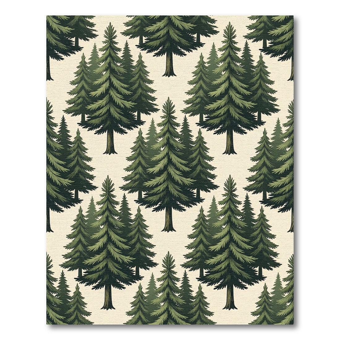 Evergreen Forest Pine Tree Wallpaper Rug