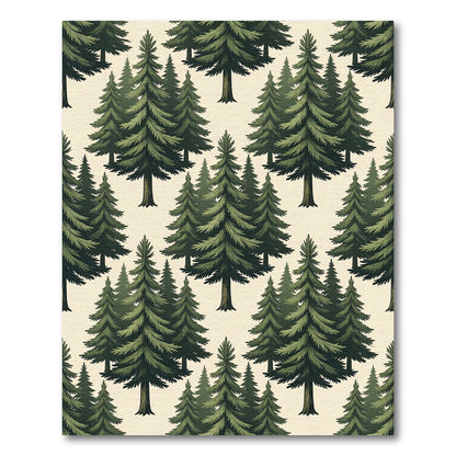 Evergreen Forest Pine Tree Wallpaper Rug