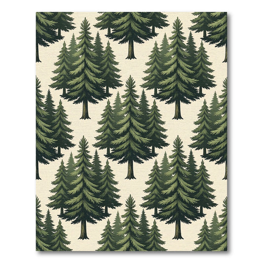 Evergreen Forest Pine Tree Wallpaper Rug