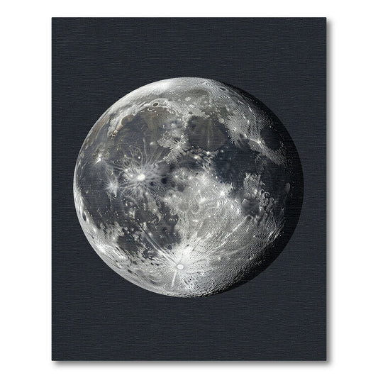 Detailed Full Moon Lunar Surface Orb Rug