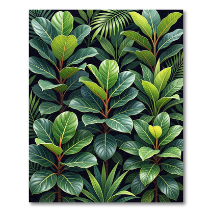 Deep Verdant Jungle Canopy Collection Rug