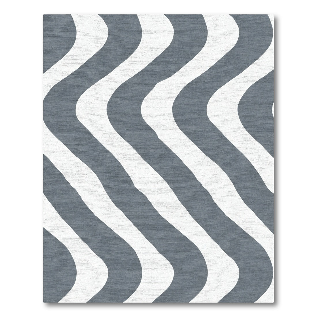 Grey White Wavy Stripe Accent Rug