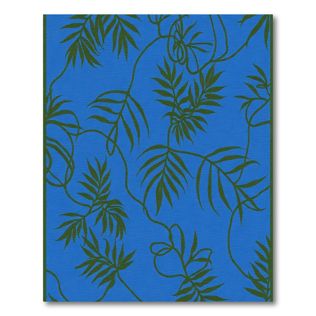 Vibrant Blue Green Leafy Vine Rug